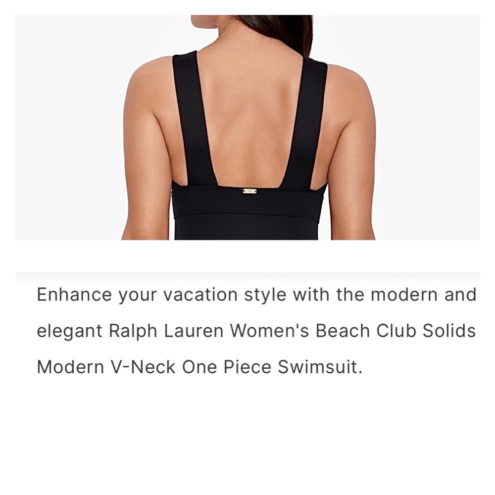 Lauren Ralph Lauren Beach Club Solids Black One Piece 4 /XS - Picture 9 of 10